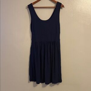 Cynthia Rowley Navy Scoop-Neck Gathered Mini Dress